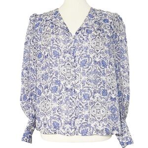 INTERMIX Women's Paisley‎ Printed Silk Blouse